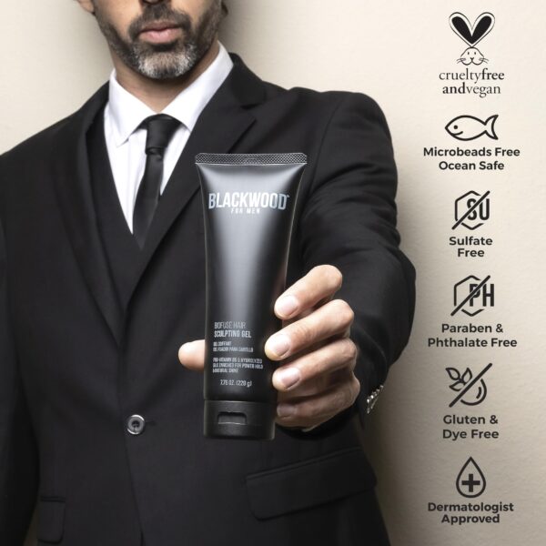 Blackwood For Men BioFuse Hair Sculpting Gel - Men's Hair Styling Product for All Hair Types - Long Lasting Hold - Natural Vegan Formula - Sulfate Fre - Image 3