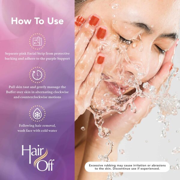 Hair Off Facial Buffer - Painless & Chemical Free Facial Hair Remover & Gentle Face Exfoliator - Hair Eraser to Slow Regrowth on Chin, Lip & Cheeks (3 - Image 6