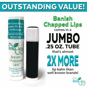 Emu Joy - Natural and Organic Emu Oil Lip Balm Hydrating Jumbo-Tube, Pocket-Size Unflavored & Unscented Lip Balm with Emu Oil - Best for Severely Chap - Image 2