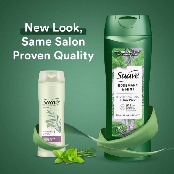 Suave Shampoo and Conditioner, Rosemary & Mint ? Invigorating Formula with 100% Natural Essential Oils, 12.6 Oz Ea - Image 3