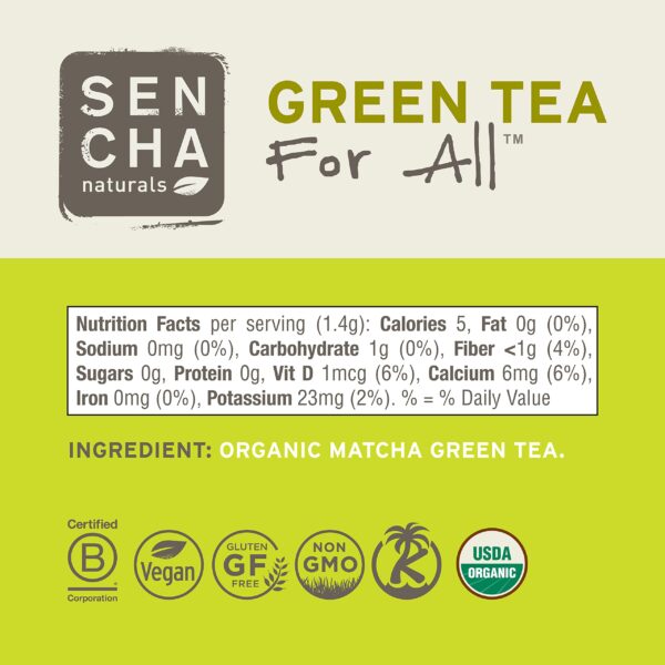 SEN CHA Naturals Organic Matcha Powder, Authentic Japanese Matcha Green Tea Powder, Premium First & Second Harvest Culinary Grade Organic Matcha Tea, - Image 3