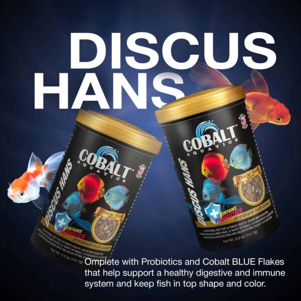 Cobalt Discus Hans Flake, 5 oz - Advanced Nutrition for Discus Fish | Salmon Meal | Probiotics & Blue Flakes for Health | Won't Cloud Water - Image 3