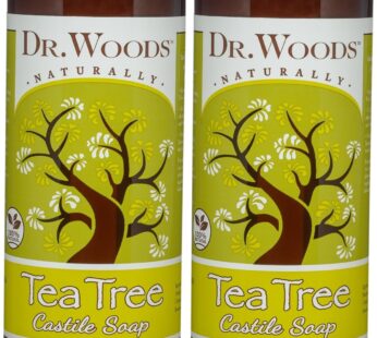 Dr. Woods Pure Tea Tree Liquid Castile Soap, 16 Ounce (Pack of 2)