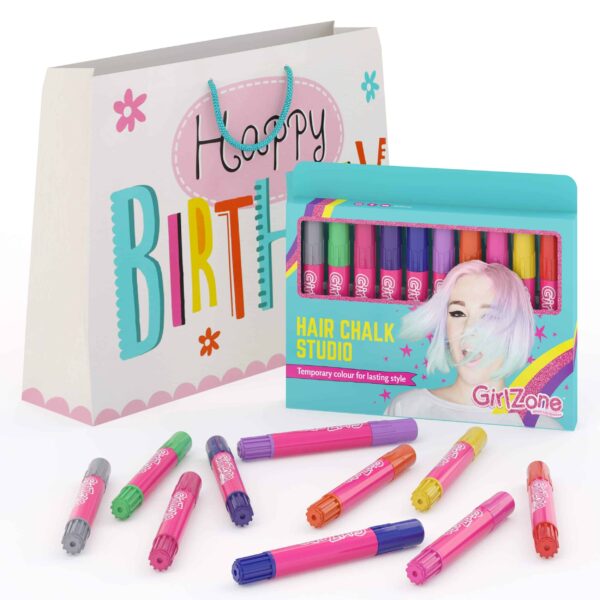 GirlZone Hair Chalks Set, 10-Piece, Easy to Apply and Remove, Temporary Multicolor Hair Color for Kids Dress Up Parties, Role Play, Gift-Ready Vibrant - Image 6