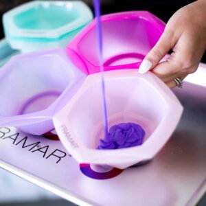 FRAMAR Multi-Colored Connect and Color Bowl Set ? Mixing Bowls for Hair Color, Hair Bleach, Hair Dye, Coloring Set - 7 Pack - Image 7