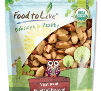 Food to Live – Organic Brazil Nuts, 4 Pounds Non-GMO, Raw, Whole, No Shell, Unsalted, Kosher, Vegan, Keto, Paleo Friendly, Bulk, Trail Mix Snack, Good