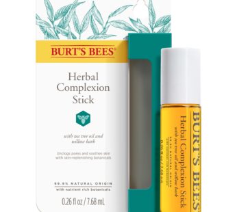 Burt’s Bees Herbal Blemish Stick, 0.26 Fl Oz (Pack of 2), Tea Tree Oil Infused, Soothing, Exfoliating, Cleansing, Unisex