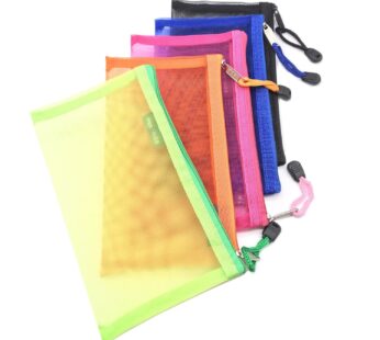 Outman Pack of 5 pcs Multipurpose Nylon Mesh Cosmetic Bag Makeup Travel Cases Pencil Case Travel Organizers