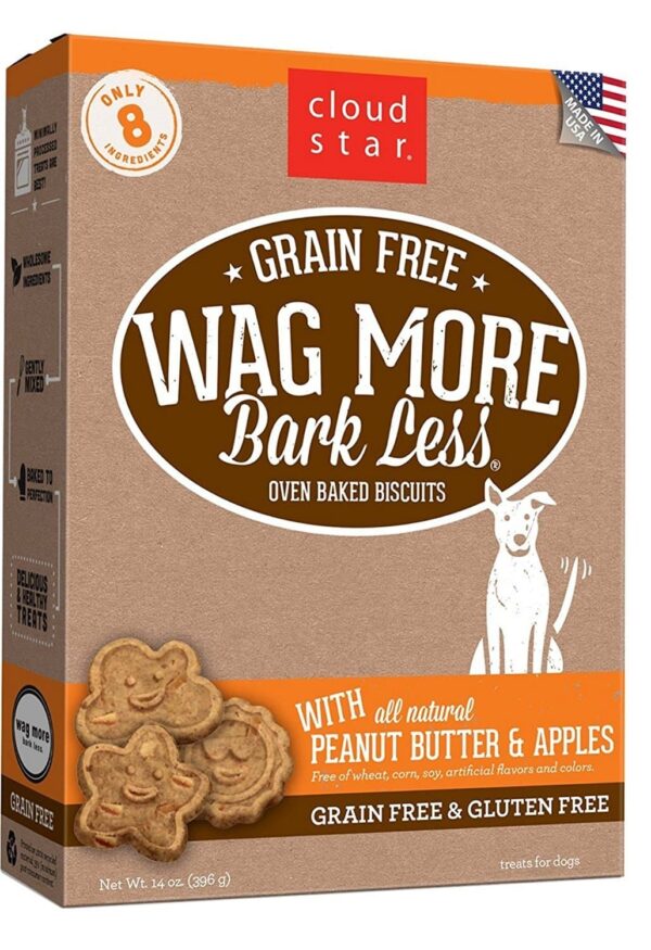Cloud Star Wag More Bark Less Grain Free 14 Ounce Oven Baked Biscuits, 3 Pack Bundle (Chicken and Sweet Potatoes, Peanut Butter and Apples, and Pumpki - Image 2