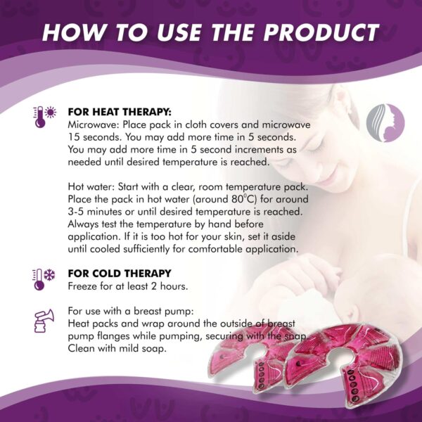 Mommyz Love Gel Nursing Pads for Breastfeeding - Hot & Cold Therapy Gel Breastfeeding Pads for Clogged Ducts Relief - Soothing Reusable Breast Pads fo - Image 3