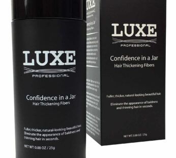 LUXE Hair Thickening Fibers – CONFIDENCE IN A JAR ? 2 Months+ Supply! ? Hypoallergenic, Dermatologist Tested ? Multiple Colors Available (Dark Brown)