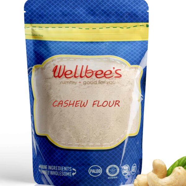 Wellbee's Cashew Flour - Gluten Free Nut Flour - Finely Ground Powder For Baking - Non GMO - No Additives - SCD Approved (1 LB.)