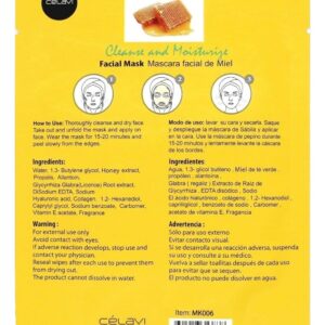 Celavi Essence Facial Mask Paper Sheet Korea Skin Care Moisturizing 12 Pack (Honey) - Image 2