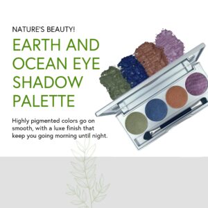 Honeybee Gardens Earth & Ocean Eye Shadow Palette, Clean and Bold, 4 Highly Pigmented Colors With Long Lasting Luxe Finish, Vegan, Cruelty-Free, Glute - Image 2