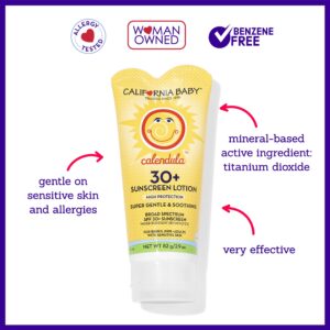 California Baby Calendula SPF 30+ Sunscreen | Broad Spectrum | Titanium Dioxide | Lavender Scent | Hypoallergenic Mineral Sunscreen | 82 grams / 2.9oz - Image 3