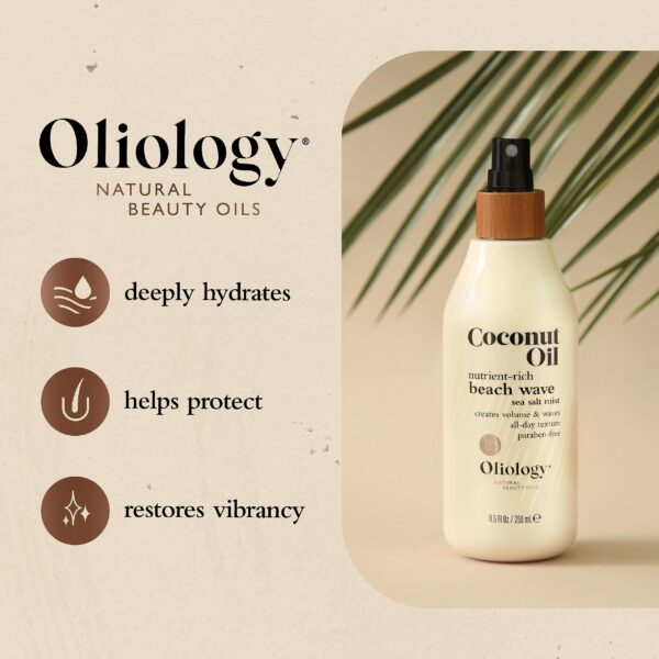 Oliology Coconut Oil Beach Wave Sea Salt Mist Spray - Creates Volume and Tousled Waves, Texture and Style that Lasts All Day (8 Oz) - Image 3