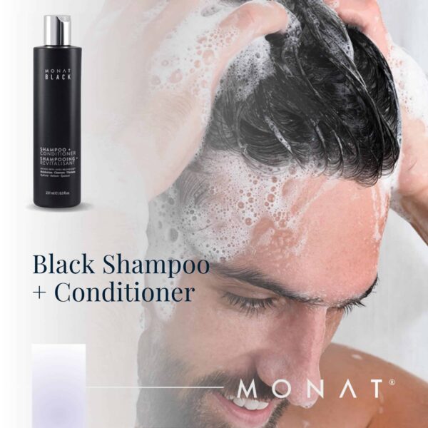 MONAT Black Shampoo + Conditioner - Mens Shampoo and Conditioner 2 in 1 Black Hair Care. A 2-in-1 Shampoo Conditioner Formulated for Optimal Hair Heal - Image 2