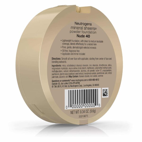 Neutrogena Mineral Sheers Powder Foundation, Nude 40, 0.34 Ounce - Image 6