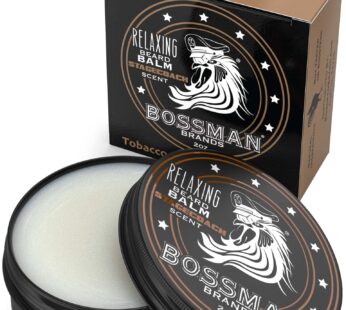 Bossman Relaxing Beard Balm – Beard Tamer, Relaxer, Thickener and Softener Cream – Beard Care Product – Made in USA (Stagecoach Scent)