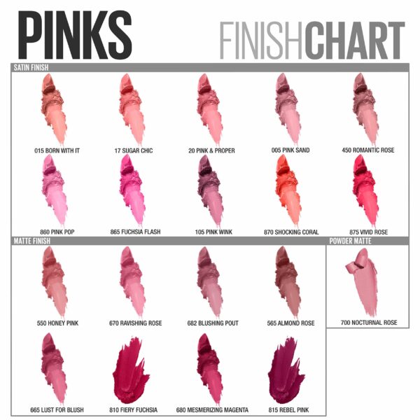 Maybelline New York Color Sensational Pink Lipstick, Satin Lipstick, Sugar Chic, Pack of 1 - Image 7