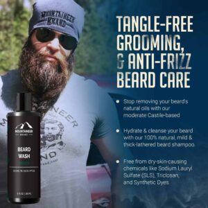 Mountaineer Brand Beard Wash For Men | 100% Natural Beard Shampoo | Thick Cleaning Softening Lather for Hair and Skin | Hydrate and Detangle | Groomin - Image 4