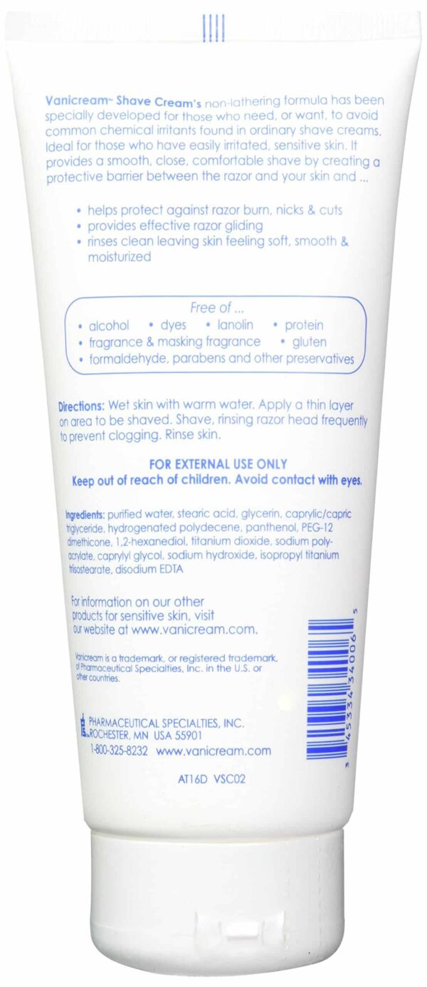 Vanicream Shave Cream for Sensitive Skin 6 Oz 2 Pack - Image 2