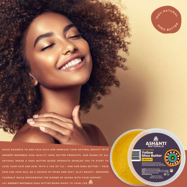 Ashanti Naturals Yellow Whipped Raw Shea Butter | Unrefined African Shea Butter | Creamy Moisturizer for Easy Application - 15 oz - Image 4