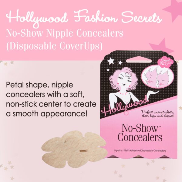 Hollywood Fashion Secrets No-Show Petal Concealers, Lightweight & Disposable Bra Alternative, 10 Pack - Image 3