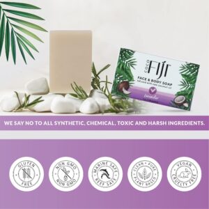 "Coco Fiji Soap Bar for Face and Body Infused With Organic Coconut Oil, Lavender Essential Oil, Natural Soap for Moisturizing & Pore Purifying Skin, 7 - Image 7