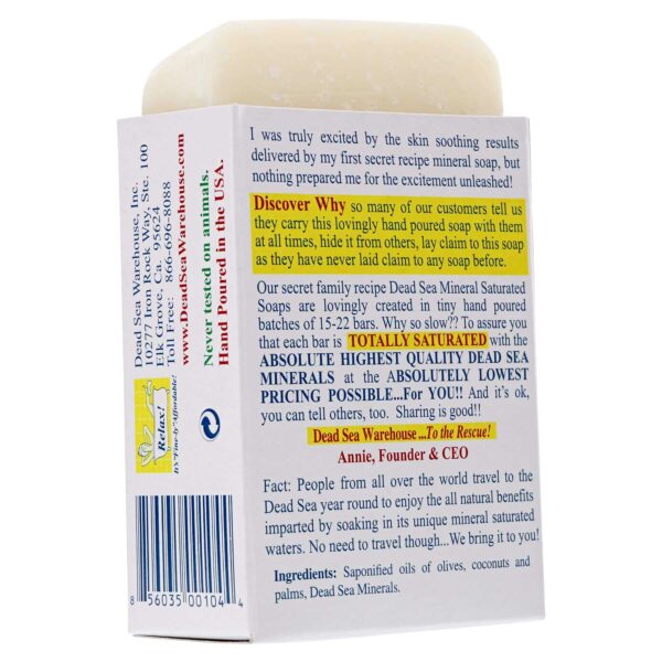 Dead Sea Warehouse ? Amazing Minerals Original Face & Body Bar ? 3.5 OZ ? Dead Sea Salt Soap ? All Natural ? Soothes & Supports Healthy Skin ? Vegan - Image 2