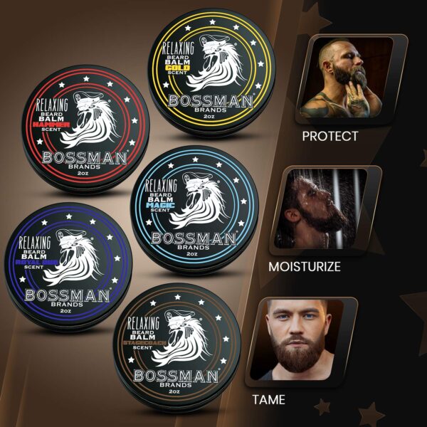 Bossman Beard Balm Variety Pack - Beard Grooming, Growth and Care Kit - Softener and Moisturizer - All 6 Scents - Image 5