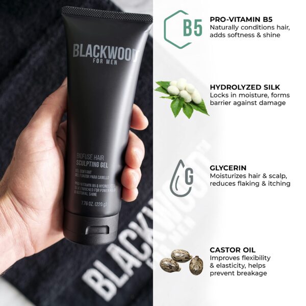 Blackwood For Men BioFuse Hair Sculpting Gel - Men's Hair Styling Product for All Hair Types - Long Lasting Hold - Natural Vegan Formula - Sulfate Fre - Image 4