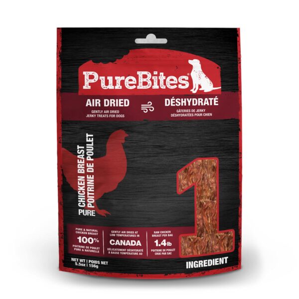 PureBites Chicken Jerky Dog Treats, 1 Ingredient, Made in Canada, 5.5oz