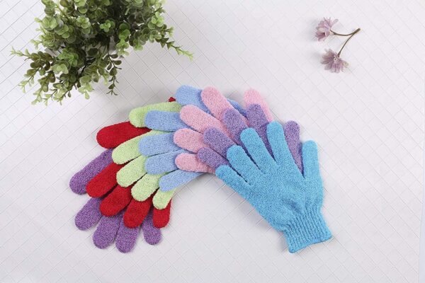 8 Pairs Double Sided Exfoliating Gloves Body Scrubber Scrubbing Glove Bath Mitts Scrubs for Shower, Body Spa Massage Dead Skin Cell Remover Mooerca - Image 4