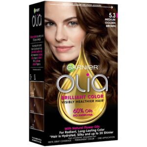 Garnier Olia Ammonia-Free Brilliant Color Oil-Rich Permanent Hair Color, 5.3 Medium Golden Brown (Pack of 1) Brown Hair Dye (Packaging May Vary) - Image 9