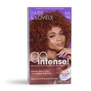 SoftSheen-Carson Dark and Lovely Ultra Vibrant Permanent Hair Color Go Intense Hair Dye for Dark Hair with Olive Oil for Shine and Softness, Spicy Red - Image 1