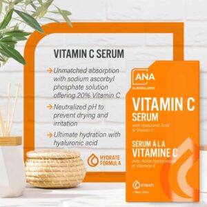 All Natural Advice Vitamin C Serum For Face, 60ml / 2oz with 20% Vitamin C, Hyaluronic Acid, Aloe, MSM, Vitamin E, & Organic Botanicals Solution, Supp - Image 6