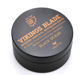 VIKINGS BLADE Luxury Shaving Cream, Black Ocean Scent, Silky Buttery Smooth, Surfactant Base. Refreshing, Clean, Close, FOAMING Shave Cream