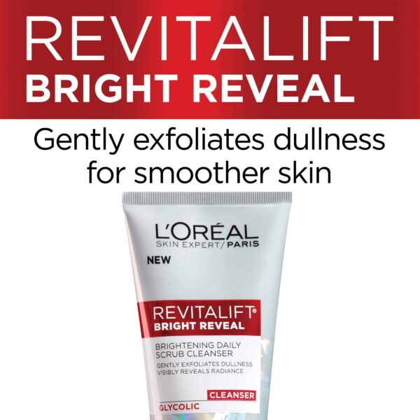 L'Oreal Paris Skincare Revitalift Bright Reveal Facial Cleanser with Glycolic Acid, Anti-Aging Daily Face Cleanser to Exfoliate Dullness and Brighten - Image 5