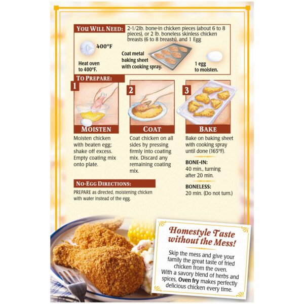 Oven Fry Seasoned Coating Mix, Extra Crispy Chicken, 4.2-Ounce Boxes (Pack of 10) - Image 7