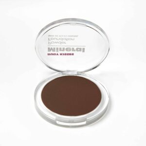 Ruby Kisses Mineral Pressed Powder Foundation, Medium to Full Coverage Natural Finish 0.35 Ounce (Ebony) - Image 2