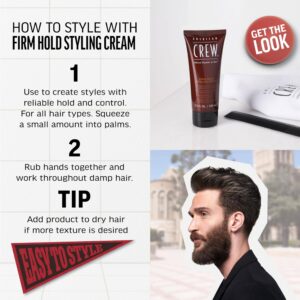 American Crew Men's Hair Styling Cream, Like Hair Gel with Firm Hold with Low Shine, 3.3 Fl Oz - Image 3