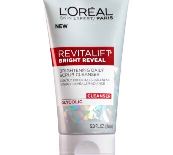 L’Oreal Paris Skincare Revitalift Bright Reveal Facial Cleanser with Glycolic Acid, Anti-Aging Daily Face Cleanser to Exfoliate Dullness and Brighten
