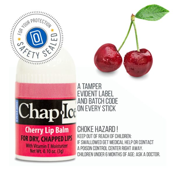 Chap-Ice? | Premium and Traditional Lip Balm for Chapped, Dry, or Windburned Lips | Pocket Size Display with Assorted Flavors - Cherry, Citrus Orange, - Image 2