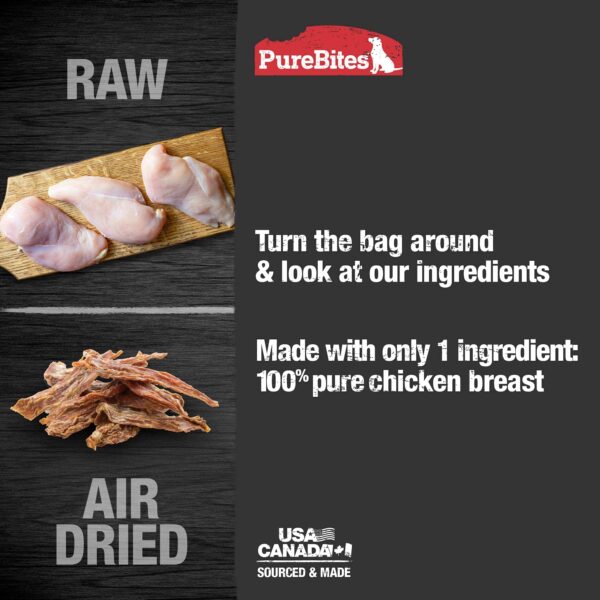 PureBites Chicken Jerky Dog Treats, 1 Ingredient, Made in Canada, 5.5oz - Image 3
