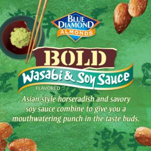 Blue Diamond Almonds Wasabi & Soy Flavored Snack Nuts, Single Serve Bags (1.5 oz, Pack of 12) - Image 4