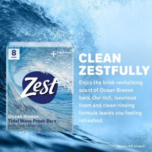 Zest Bar Soap - Ocean Breeze for Women - 8 x 4 oz Bar Soap - Image 2