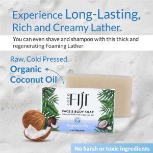 Coco Fiji Soap Bar for Face and Body Infused With Organic Coconut Oil, Fragrance Free, Essential Oil, Natural Soap for Moisturizing & Pore Purifying S - Image 6