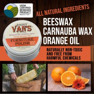 Daddy Van's All Natural Lavender & Sweet Orange Oil Beeswax Furniture Polish - Image 3