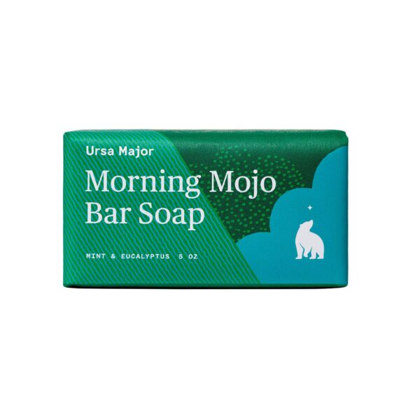 Ursa Major Natural Bar Soap | Morning Mojo Bar Soap | Exfoliating Soap with Peppermint, Eucalyptus and Rosemary | Formulated for Men and Women | 5 oun